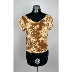 Vintage Cream/Brown Patterned Top